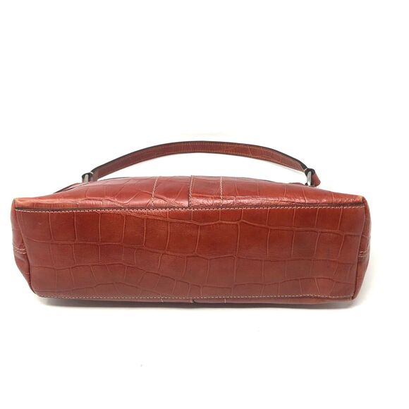 VTG Fossil Leather Shoulder Bag Faux Crocodile Siena Crescent Hobo #75082 - Picture 6 of 15